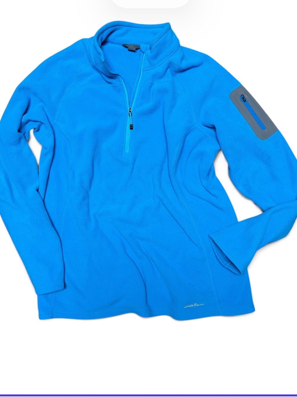 Eddie Bauer Bright Blue Quarter-Zip Fleece Pullover